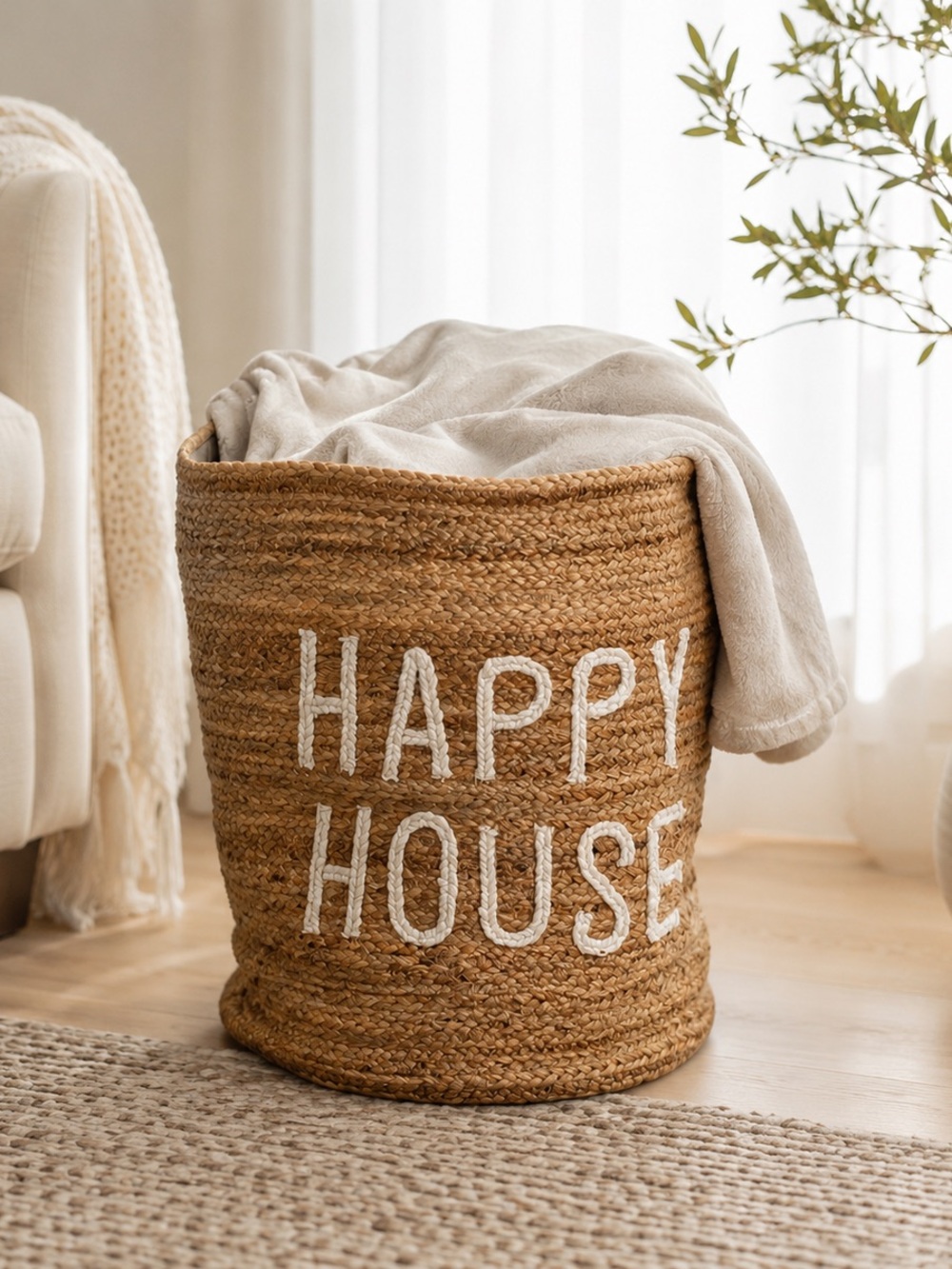 🧺Santa Barbara Design Studio Storage Basket 14”x 18” Woven Cotton & Jute ~NWT